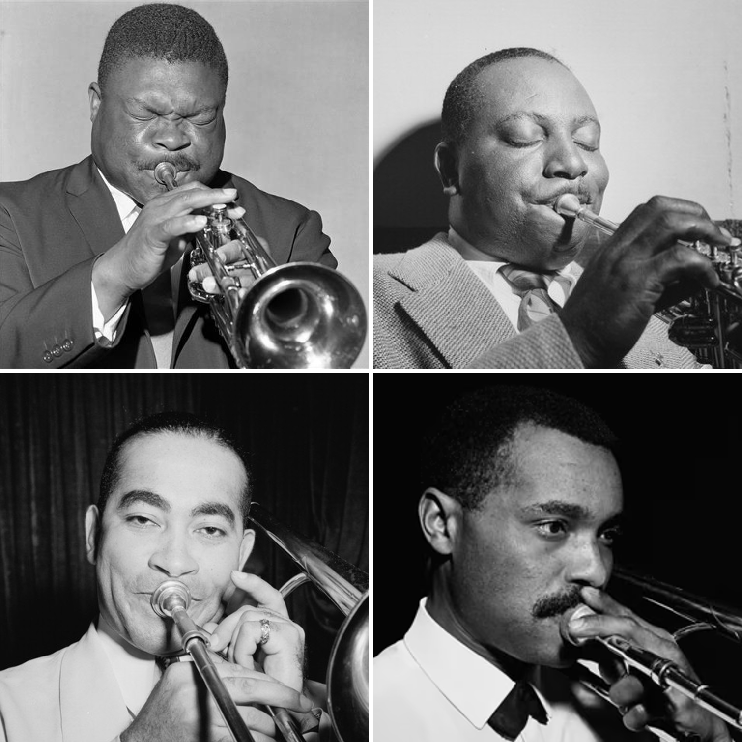 Saat yönünde, Cat Anderson, Cootie Williams, Lawrence Brown ve Buster Cooper