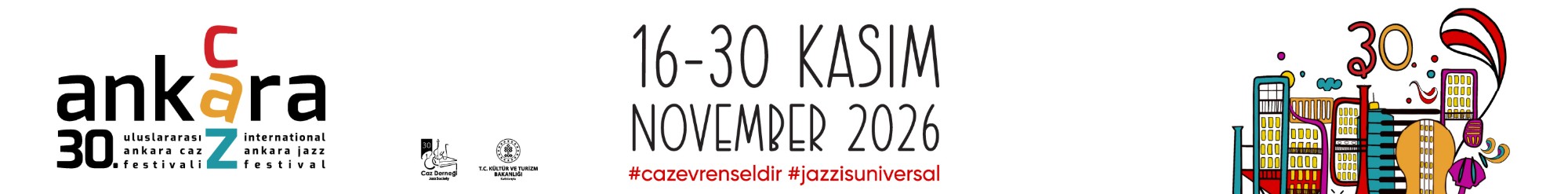 30. Uluslararası Ankara Caz Festivali, 16-30 Kasım 2026